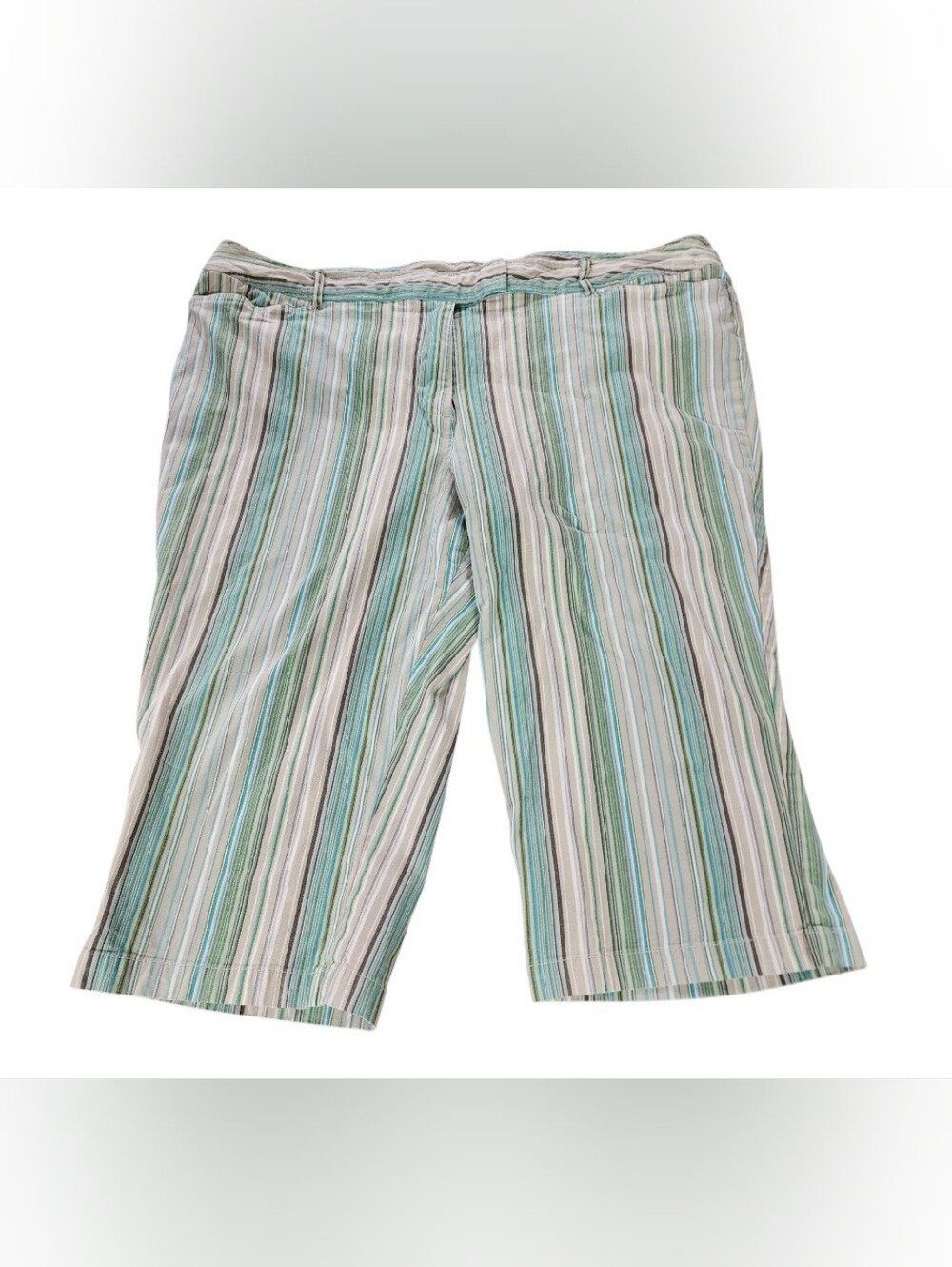 Venezia Striped Crop Capri Pants Sz 26 Casual